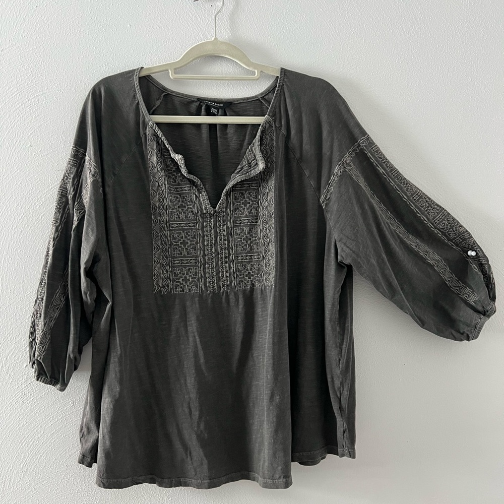 Lucky Brand Women's Gray Top, size 2XL